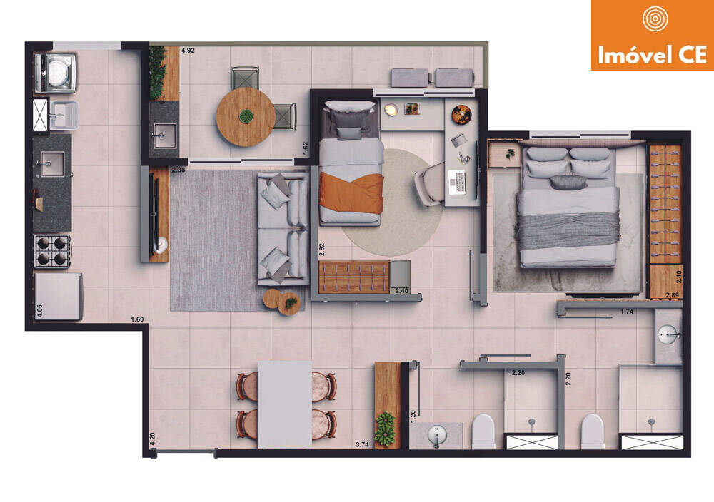 Apartamento à venda com 2 quartos, 53m² - Foto 7