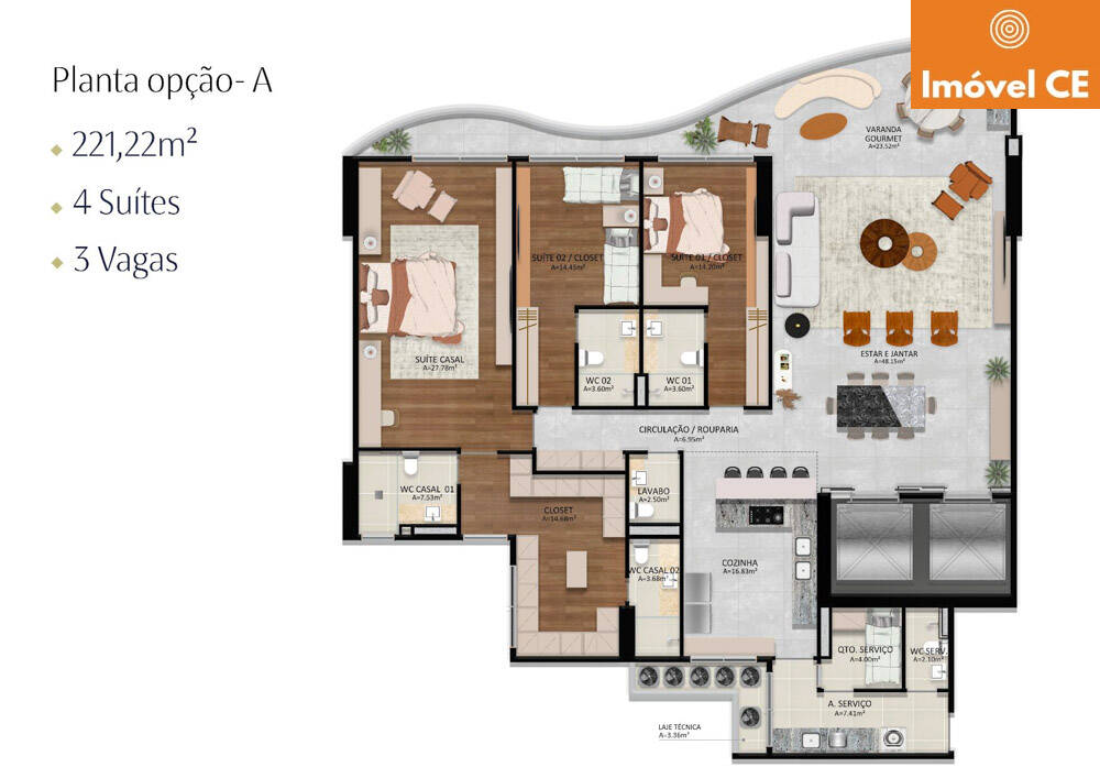 Apartamento à venda com 4 quartos, 221m² - Foto 6